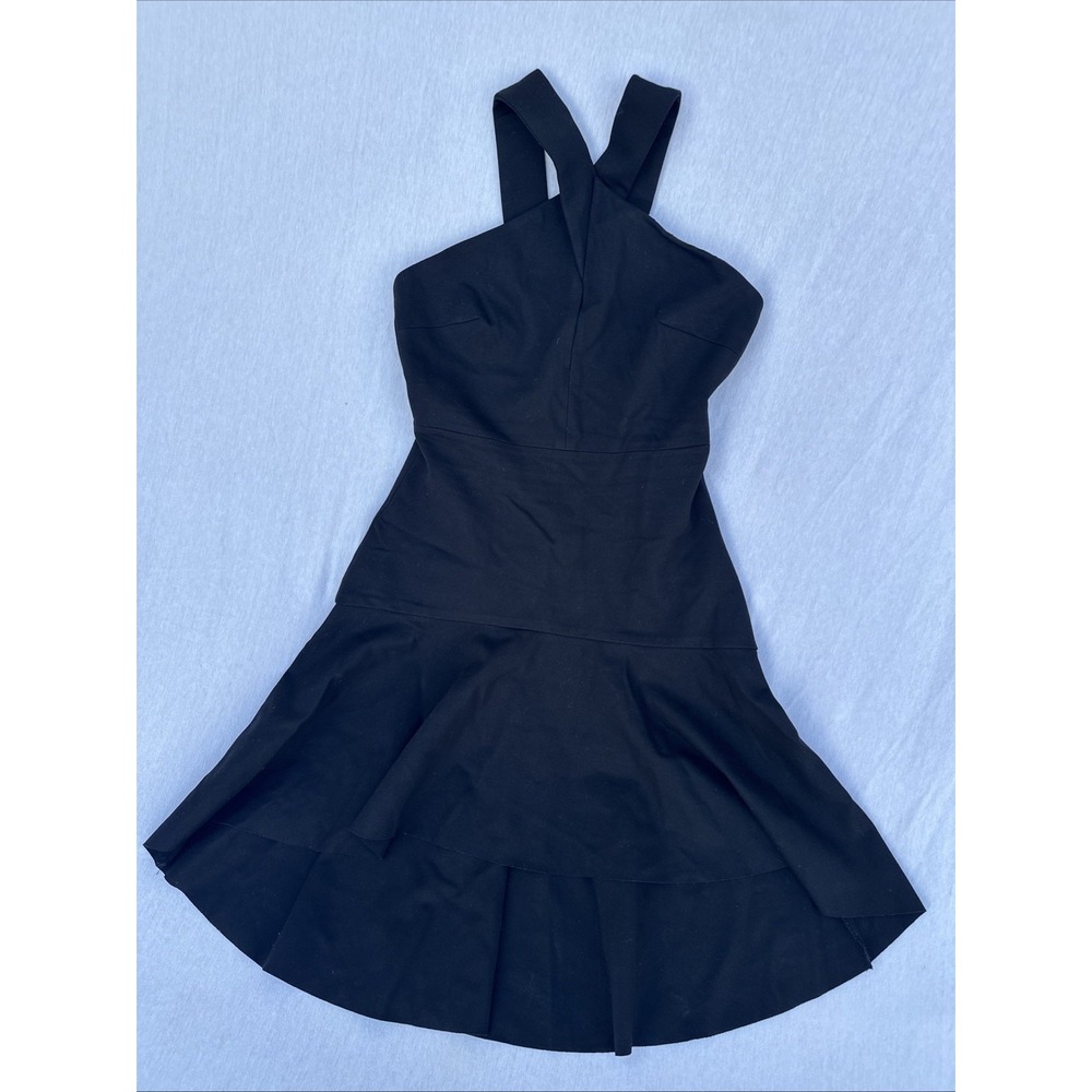 ELLIATT Cross Front Neck Back Zip Sleeveless Midi‎ Dress Black Size Small